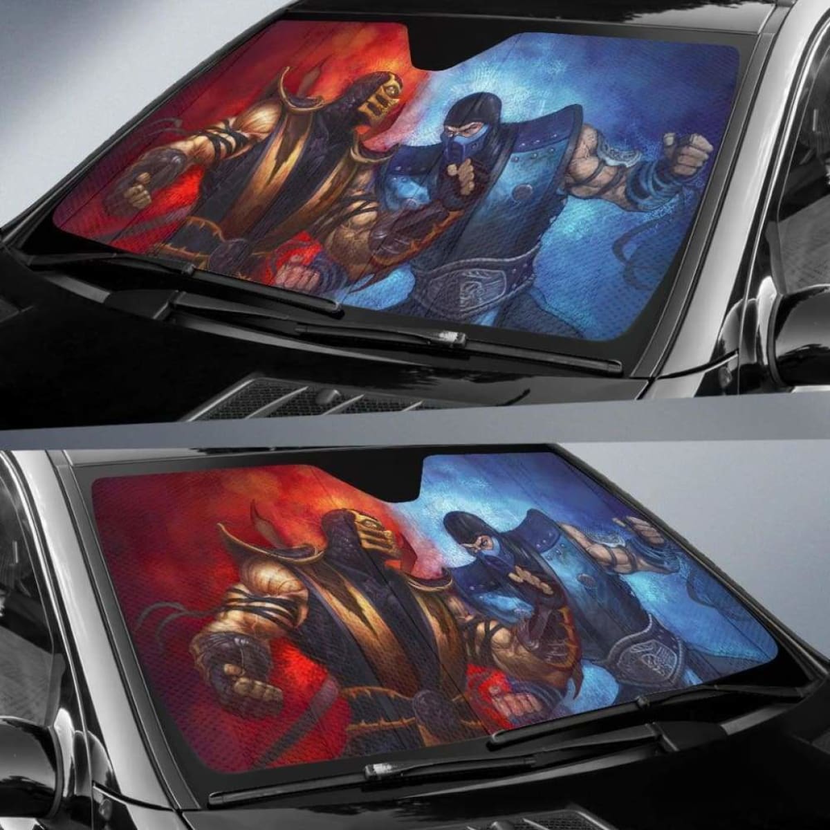 Sub Zero Vs Scropion Car Auto Sun Shades Universal Fit 051312