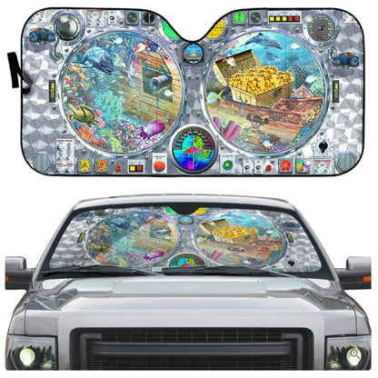 Submarine View Underwater Custom Car Auto Sun Shades Windshield Accessories Decor Gift