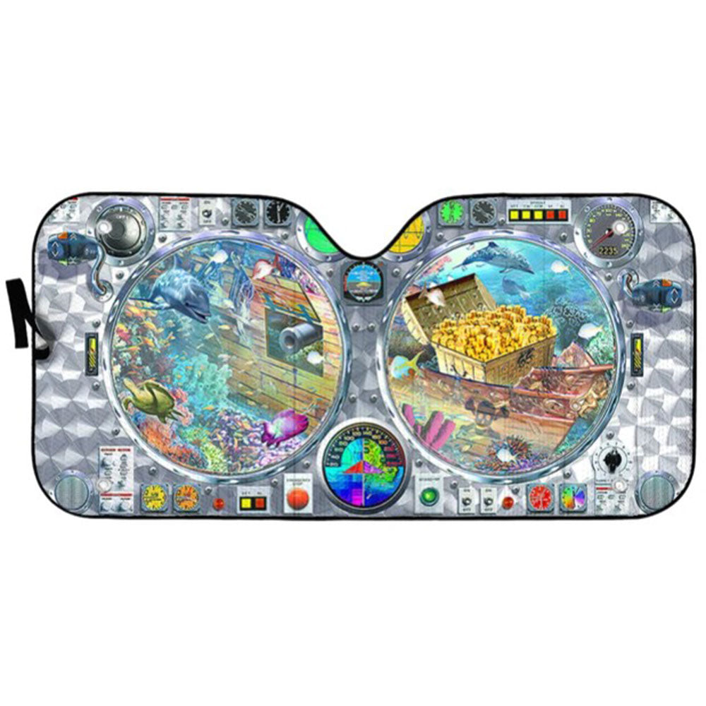Submarine View Underwater Custom Car Auto Sun Shades Windshield Accessories Decor Gift