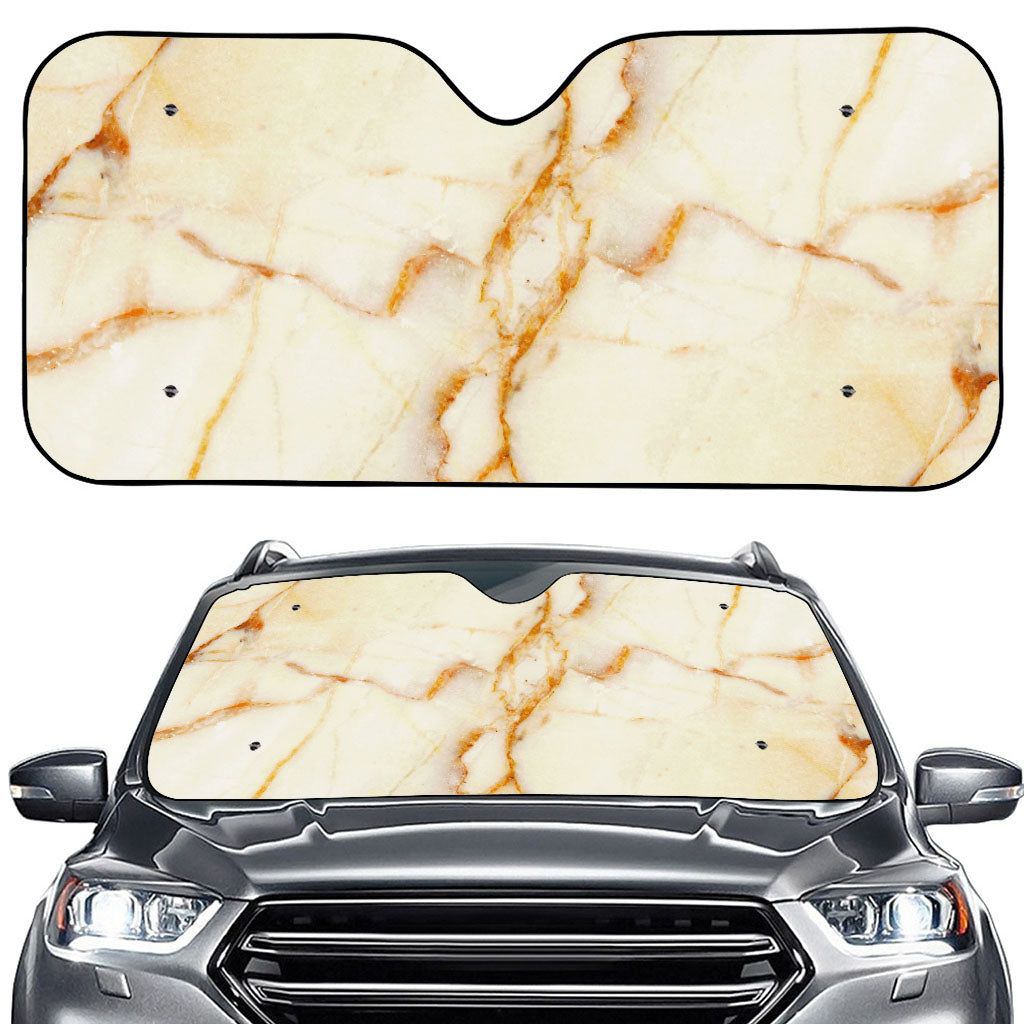 Sugar Brown Marble Print Car Windshield Sun Shade
