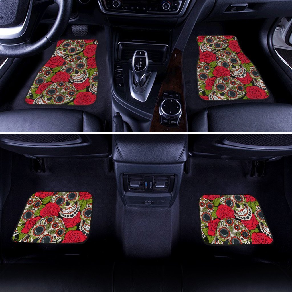 Sugar Skull Car Floor Mats Custom Pattern Car Interior Accessories