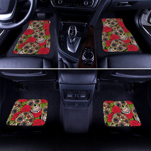 Sugar Skull Car Floor Mats Custom Pattern Car Interior Accessories