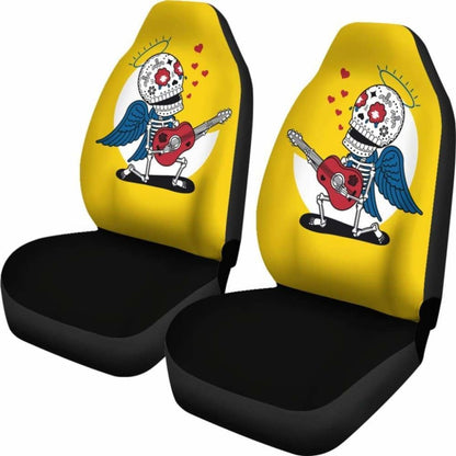 Sugar Skull Rockstar Car Seat Covers Universal Fit 053012