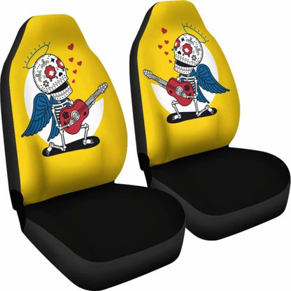 Sugar Skull Rockstar Car Seat Covers Universal Fit 053012