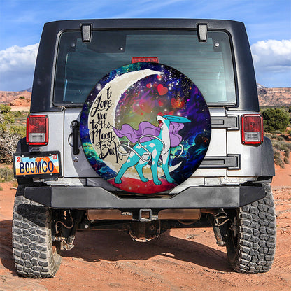 Suicune Legendary Love You To The Moon Galaxy Car Spare Tire Cover