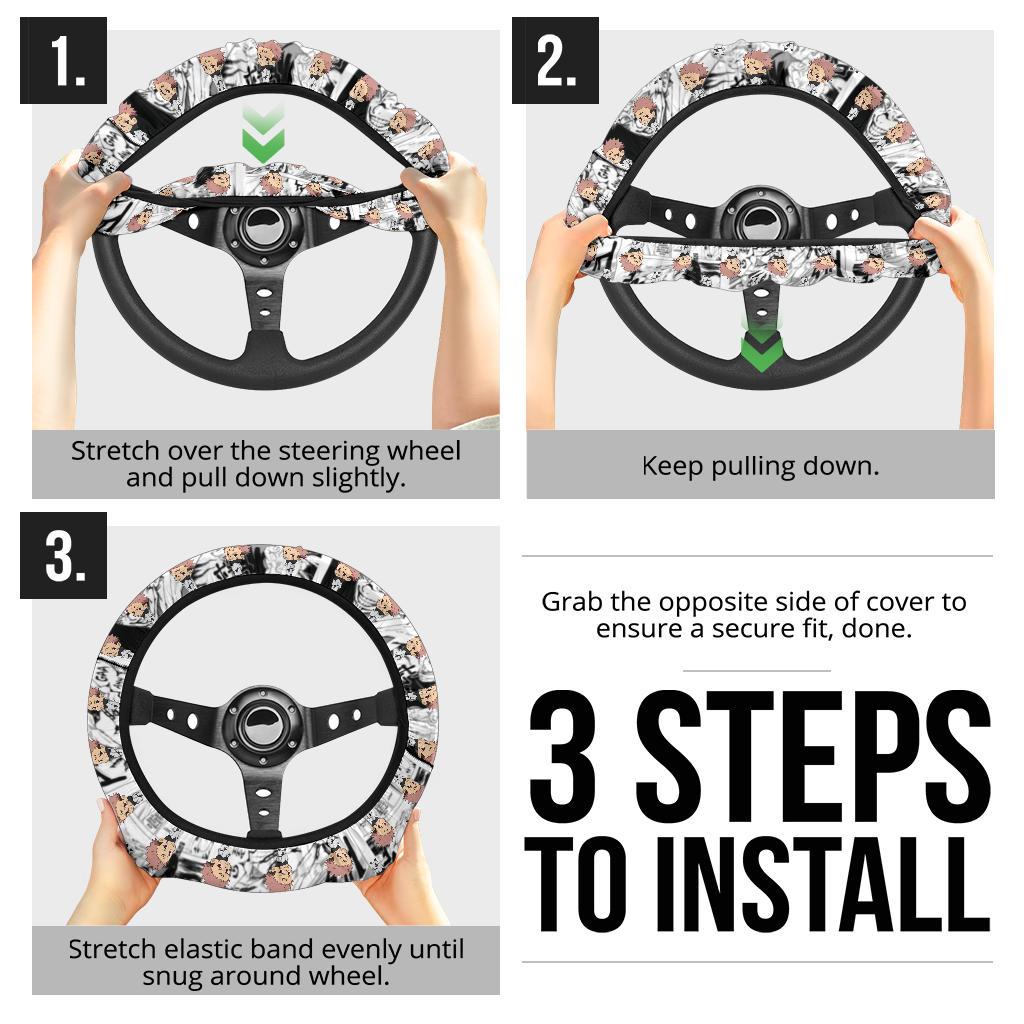 Sukuna Jujutsu Kaisen Anime Custom Car Steering Wheel Cover