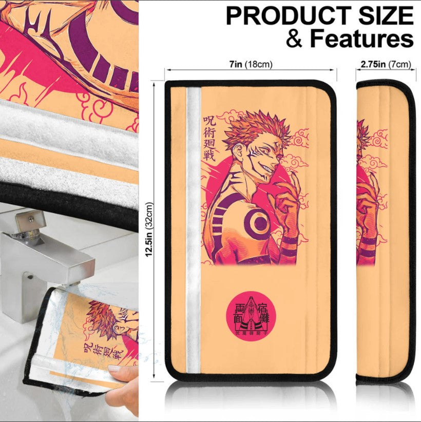 Sukuna Ryomen Anime Jujutsu Kaisen Car Seat Belt Cover Custom Car Accessories