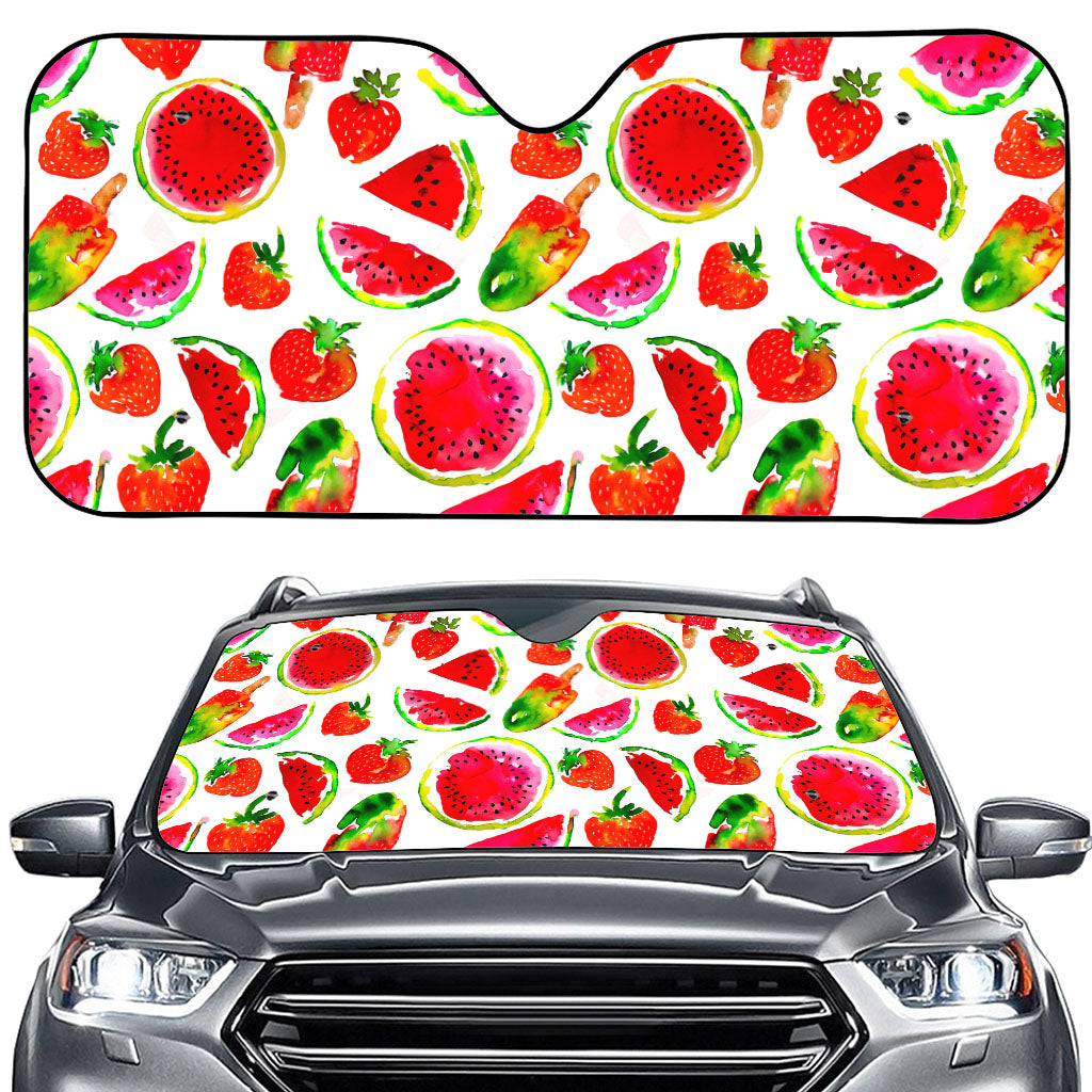 Summer Fruits Watermelon Pattern Print Car Windshield Sun Shade