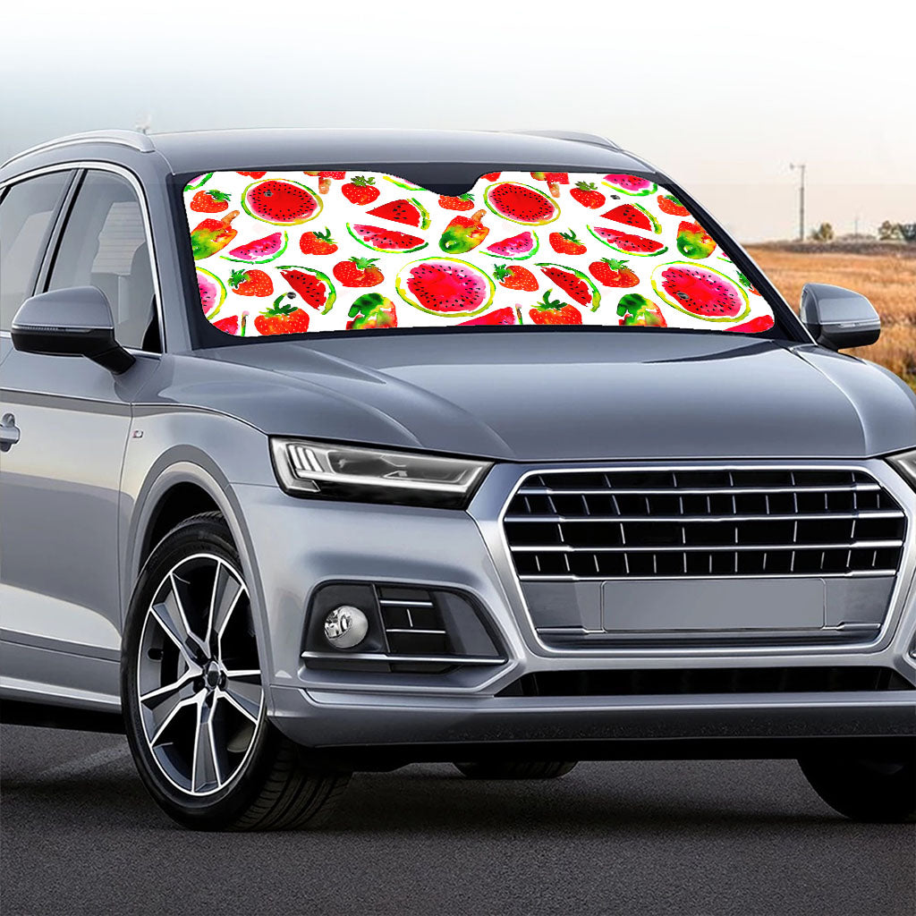 Summer Fruits Watermelon Pattern Print Car Windshield Sun Shade