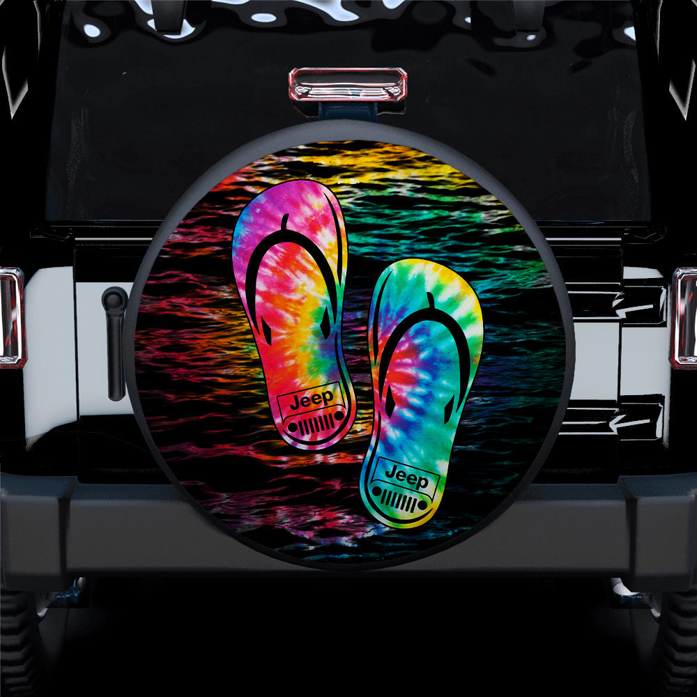 Summer Sea Wave Women Flip Flops Tropical Beach Sunset Sandals Jeep Car Spare Tire Cover