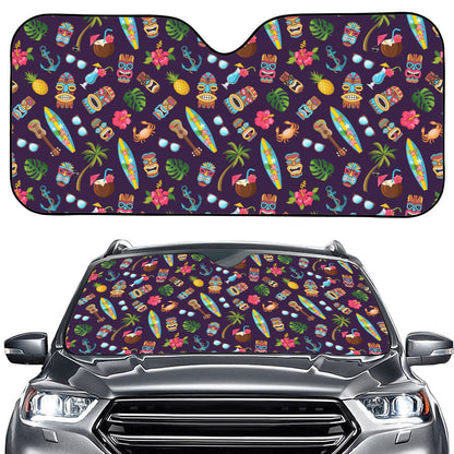 Summer Totem Pattern Print Car Windshield Sun Shade