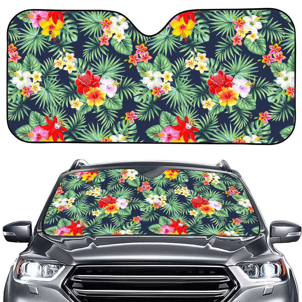 Summer Tropical Hawaii Pattern Print Car Windshield Sun Shade
