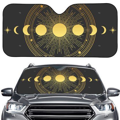 Sun And Moon Phase Print Car Windshield Sun Shade