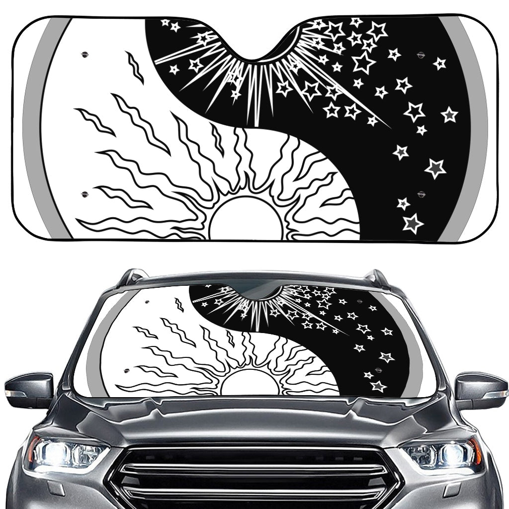 Sun And Moon Yin Yang Print Car Windshield Sun Shade