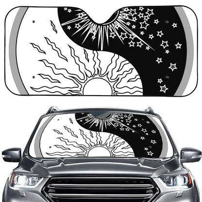 Sun And Moon Yin Yang Print Car Windshield Sun Shade