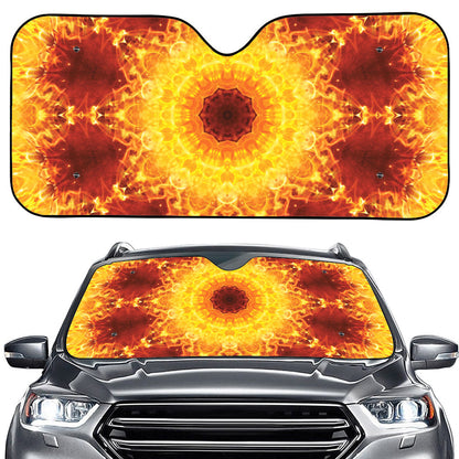 Sun Fire Kaleidoscope Print Car Windshield Sun Shade