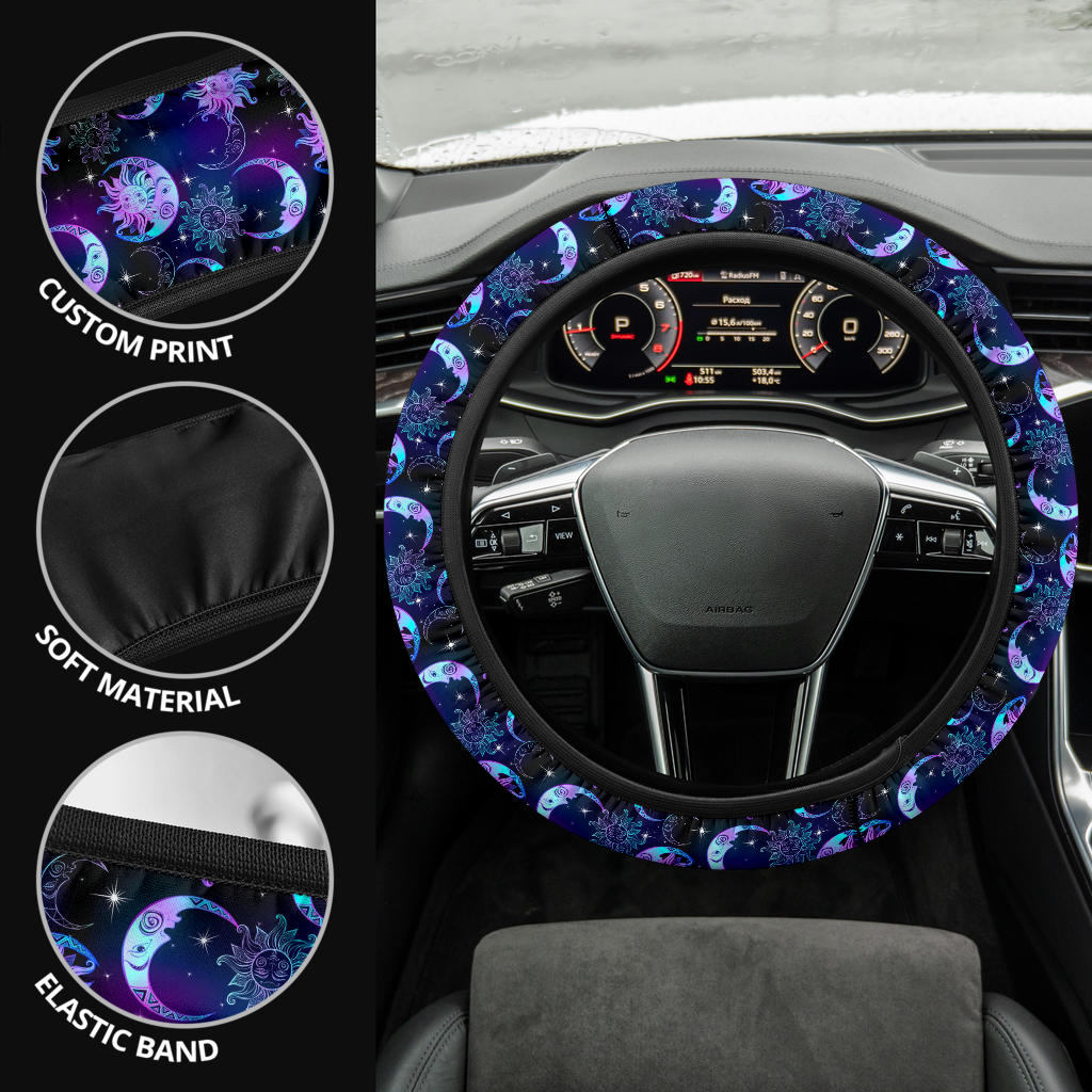 Sun Moon Celestial Car Steering Wheel Cover