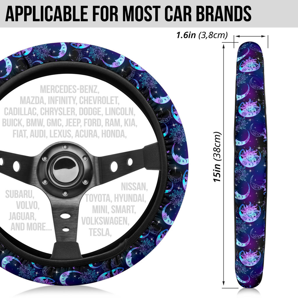Sun Moon Celestial Car Steering Wheel Cover