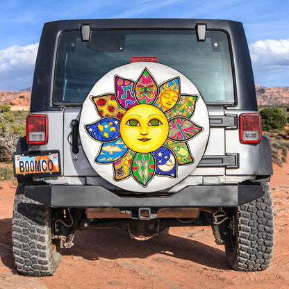 Sun Moon Multicolor Spare Tire Cover