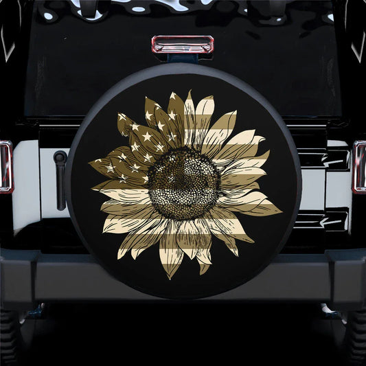 Sunflower American Usa Custom Jeep Car Spare Tire Cover