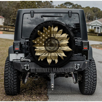 Sunflower American Usa Custom Jeep Car Spare Tire Cover