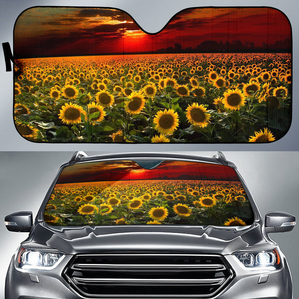Sunflower Art  Car Auto Sun Shades Windshield Accessories Decor Gift