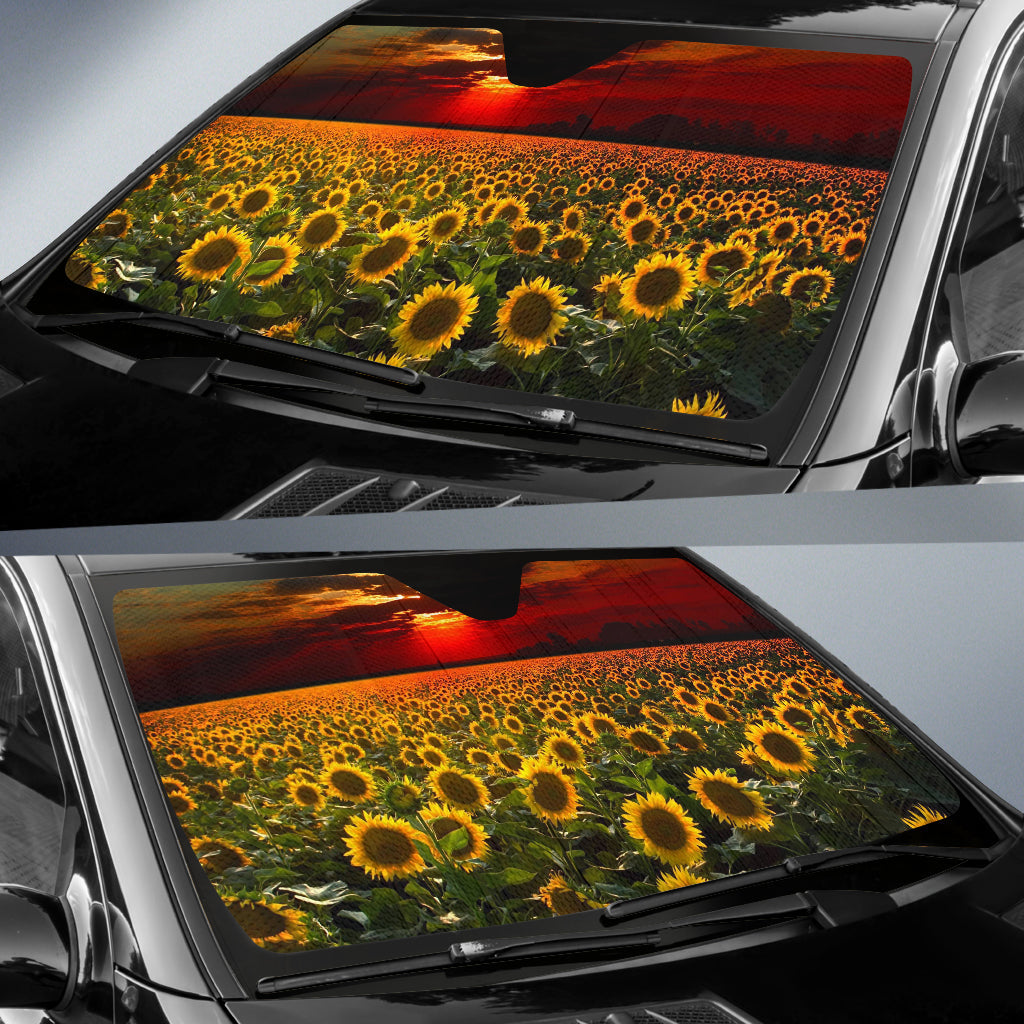 Sunflower Art  Car Auto Sun Shades Windshield Accessories Decor Gift