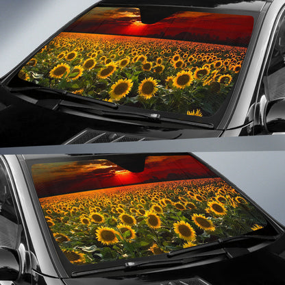 Sunflower Art  Car Auto Sun Shades Windshield Accessories Decor Gift