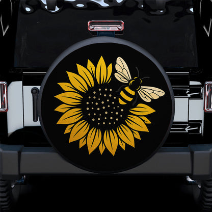 Sunflower Bee Jeep Car Spare Tire Cover