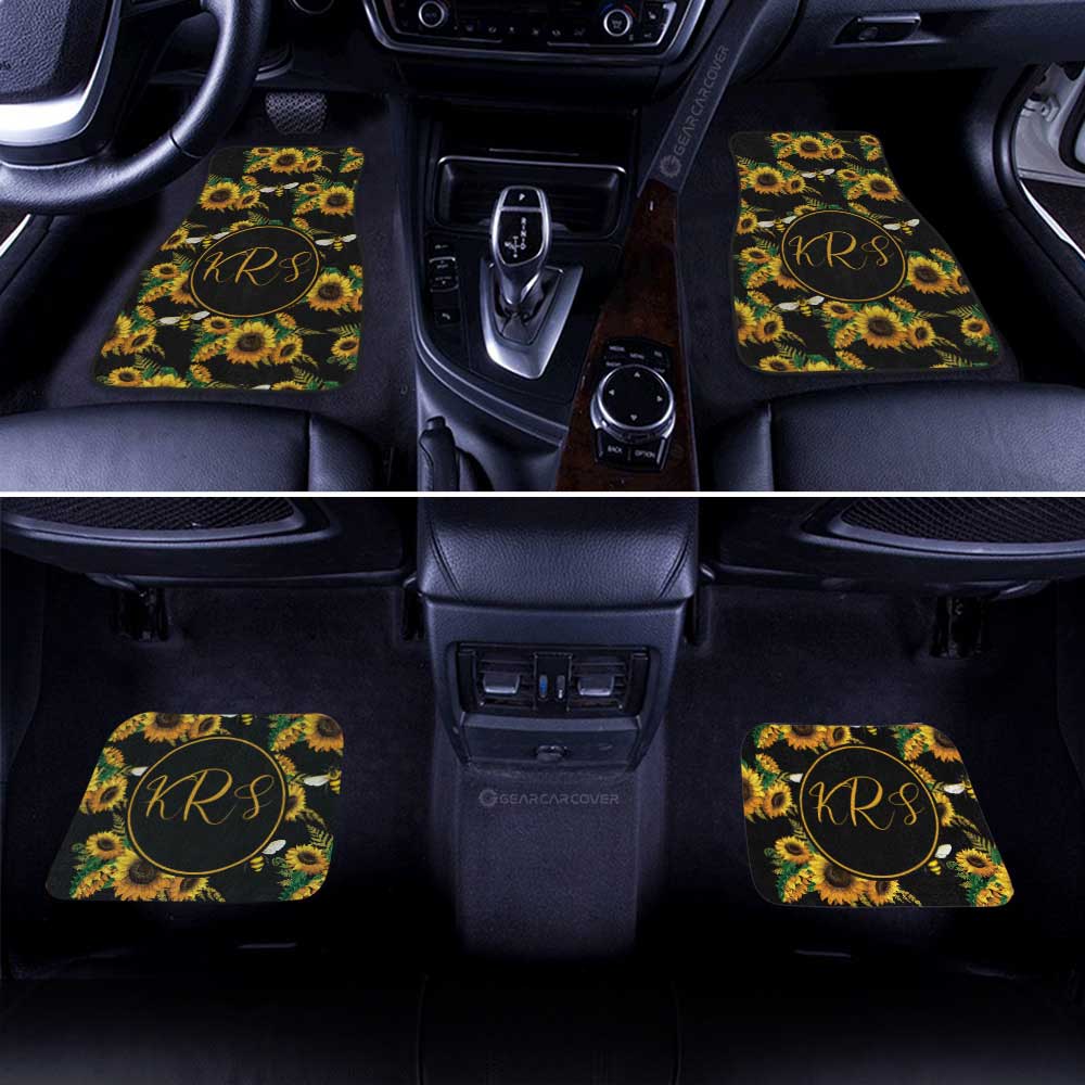 Sunflower Car Floor Mats Custom Personalized Name Car Accessories