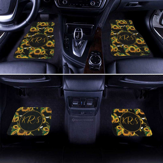 Sunflower Car Floor Mats Custom Personalized Name Car Accessories