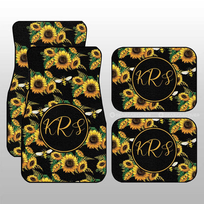 Sunflower Car Floor Mats Custom Personalized Name Car Accessories
