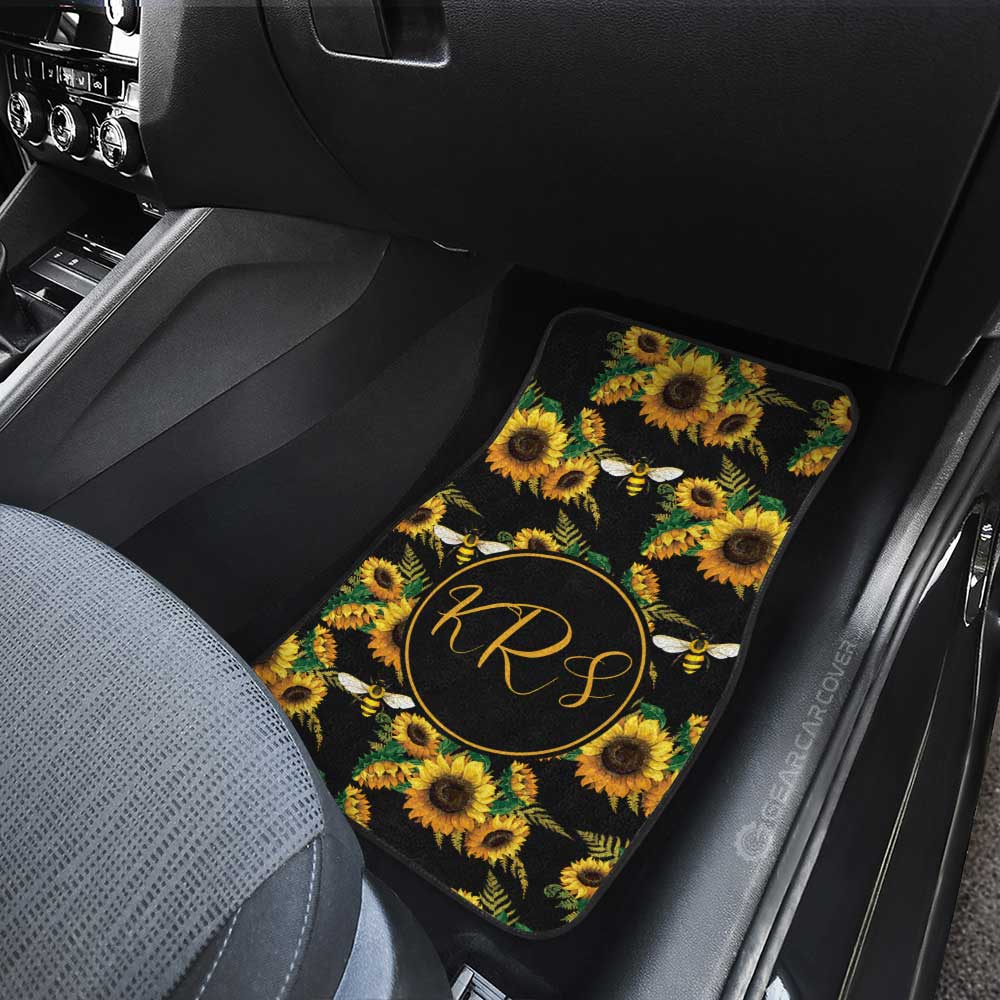 Sunflower Car Floor Mats Custom Personalized Name Car Accessories