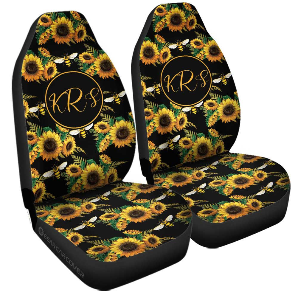 Sunflower Car Seat Covers Custom Personalized Name Car Accessories