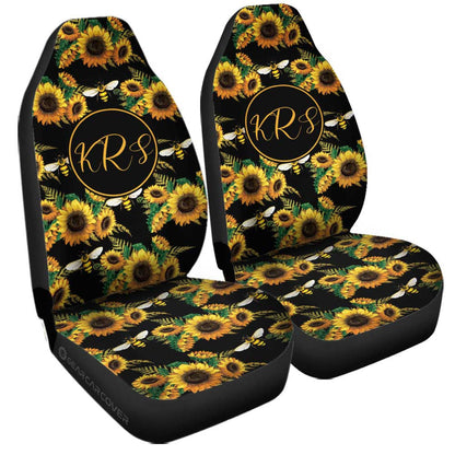 Sunflower Car Seat Covers Custom Personalized Name Car Accessories