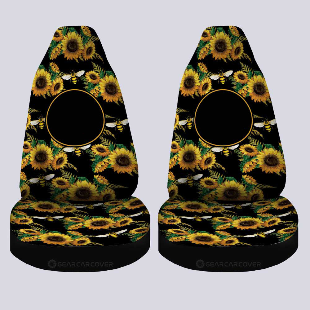 Sunflower Car Seat Covers Custom Personalized Name Car Accessories