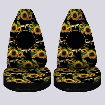Sunflower Car Seat Covers Custom Personalized Name Car Accessories