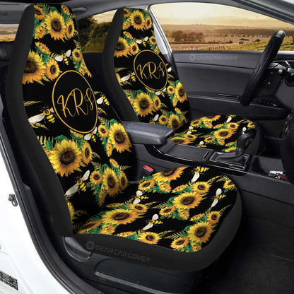 Sunflower Car Seat Covers Custom Personalized Name Car Accessories