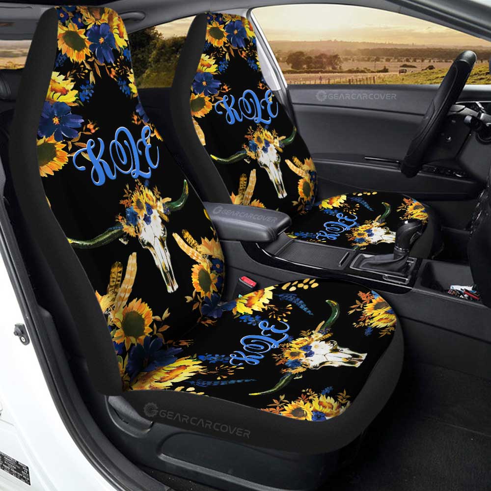 Sunflower Car Seat Covers Custom Personalized Name Car Accessories