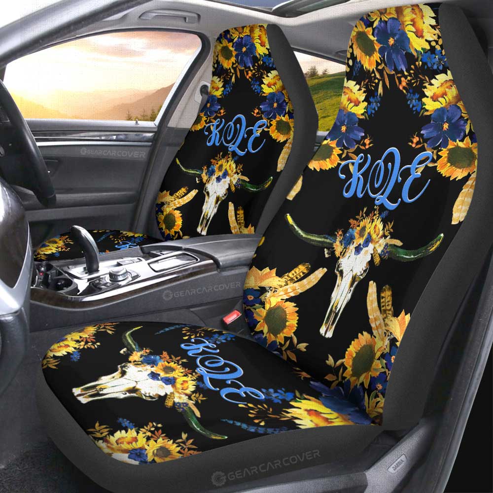 Sunflower Car Seat Covers Custom Personalized Name Car Accessories