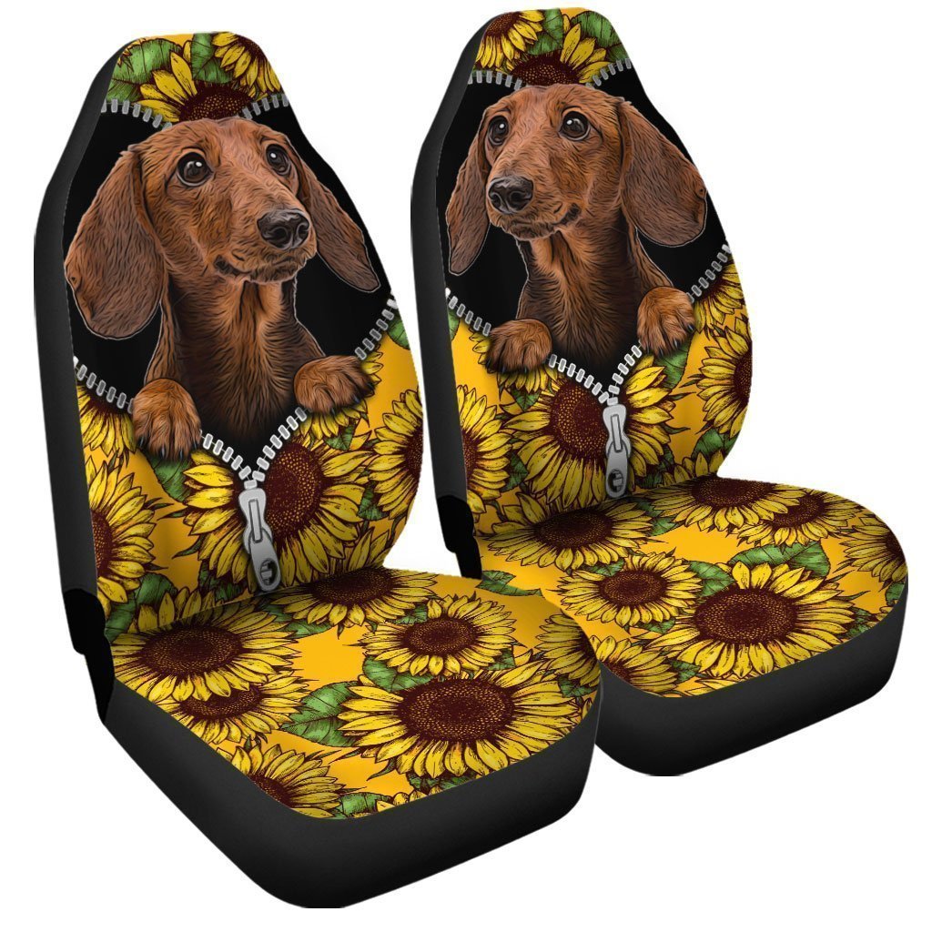 Sunflower Dachshund Car Seat Covers Custom Car Accessories