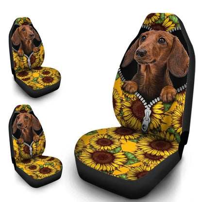 Sunflower Dachshund Car Seat Covers Custom Car Accessories