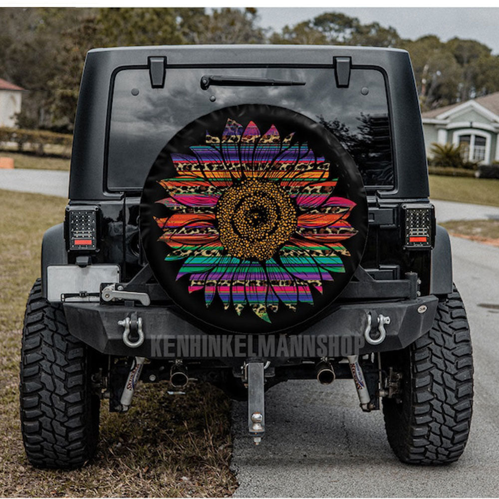 Sunflower Decor Jeep Car Spare Tire Cover