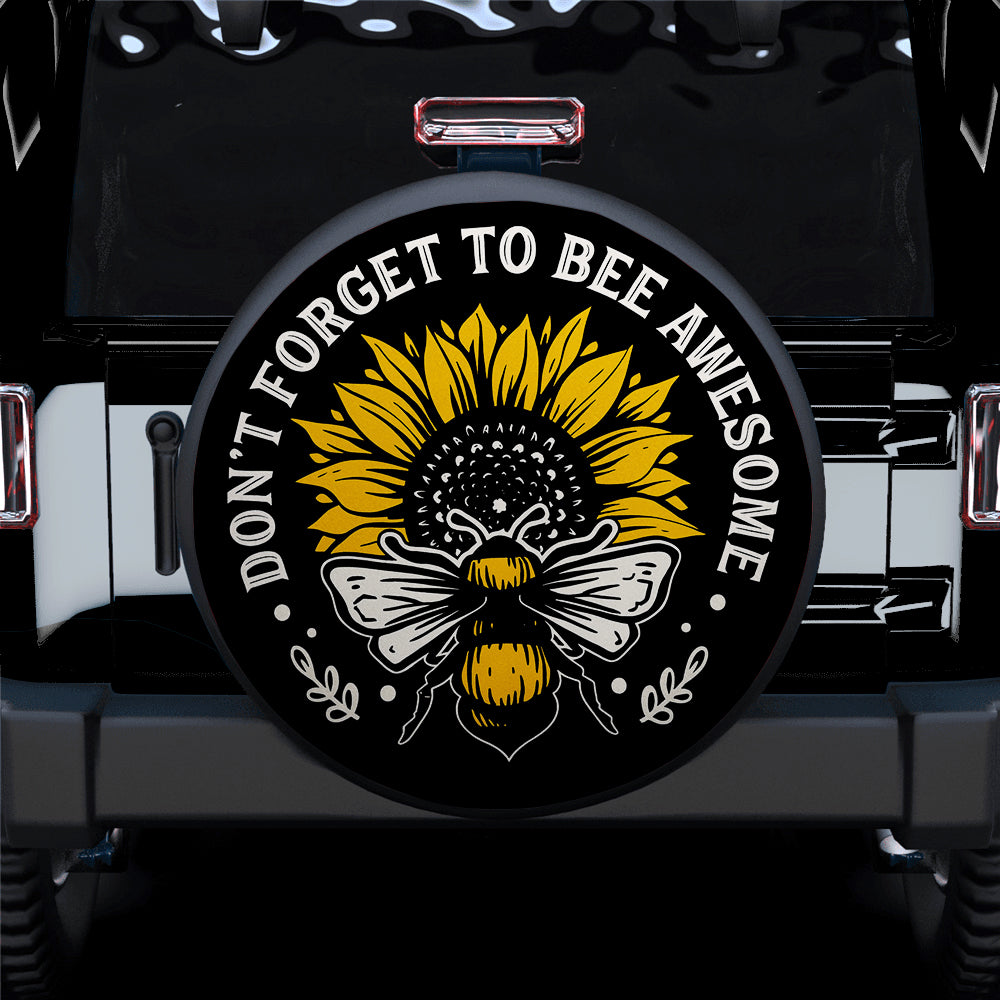 Sunflower Dont Forget To Bee Awesome Jeep Car Spare Tire Cover