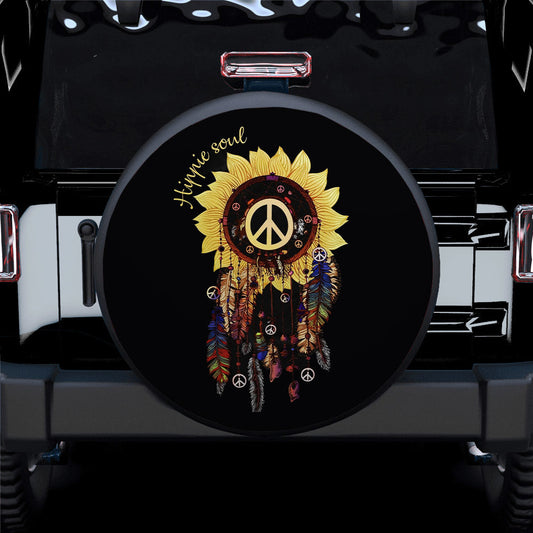 Sunflower Dream Catcher Hippie Soul Jeep Car Spare Tire Cover