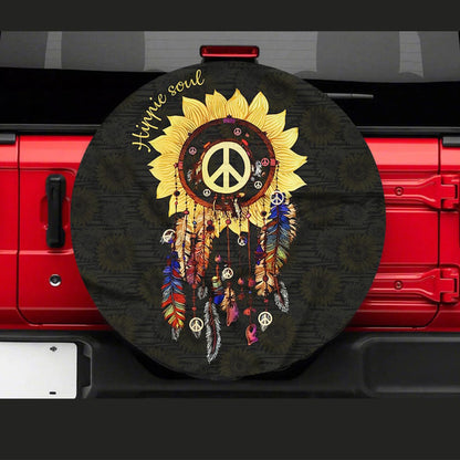Sunflower Dream Catcher Hippie Soul Jeep Car Spare Tire Cover