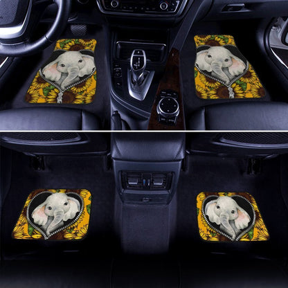 Sunflower Elephant Car Floor Mats Custom Cute Car Accessories