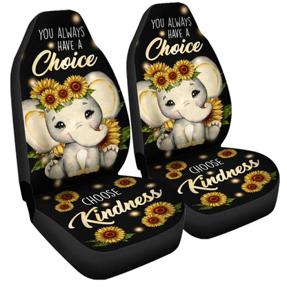 Sunflower Elephant Car Seat Covers Custom Elephant Car Accessories