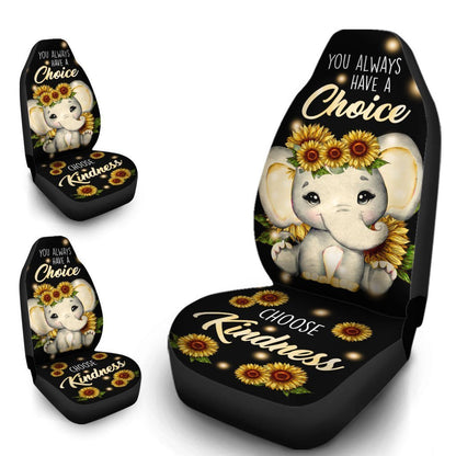 Sunflower Elephant Car Seat Covers Custom Elephant Car Accessories