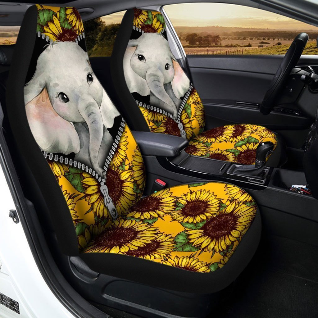 Sunflower Elephant Car Seat Covers Cute Car Accessories